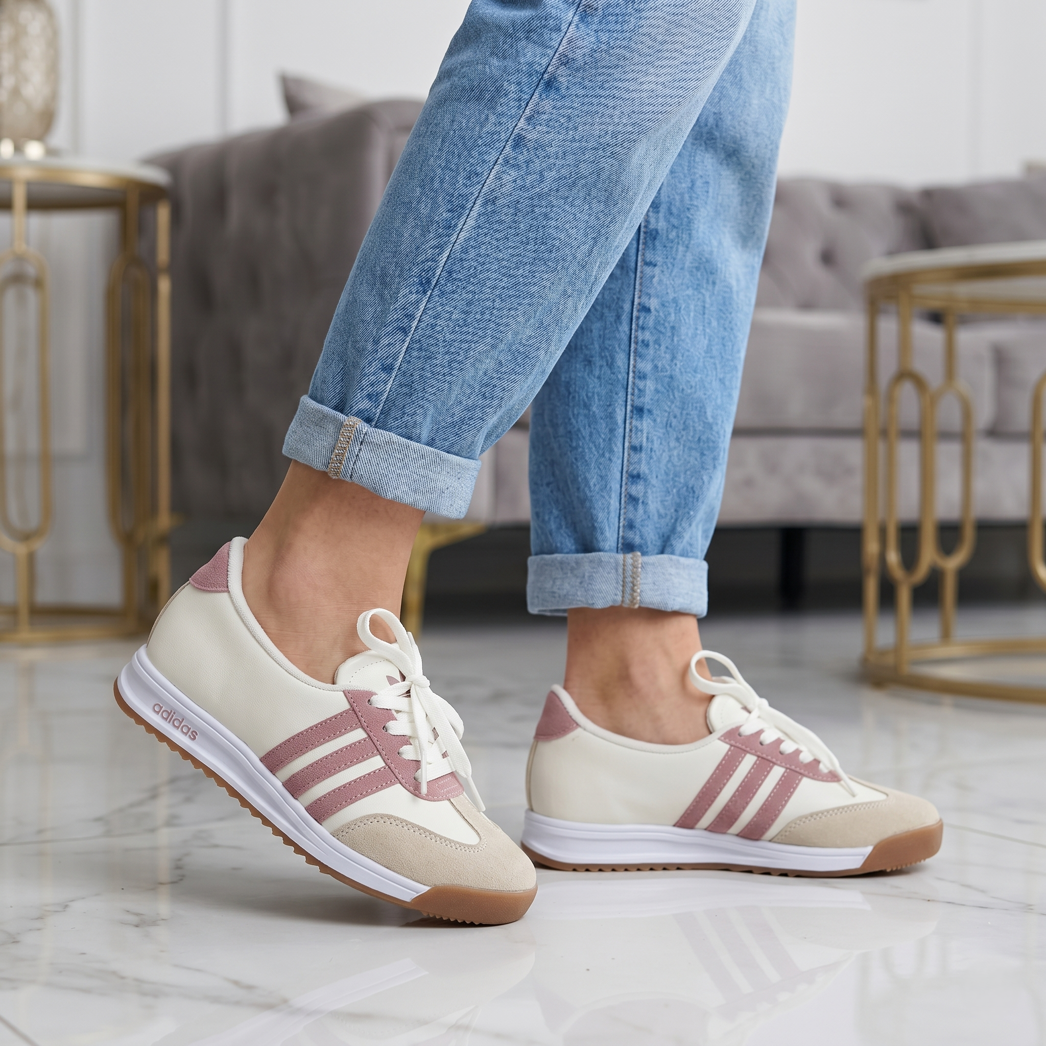 Zapatos Adidas Deportivo - Blanco Rosa